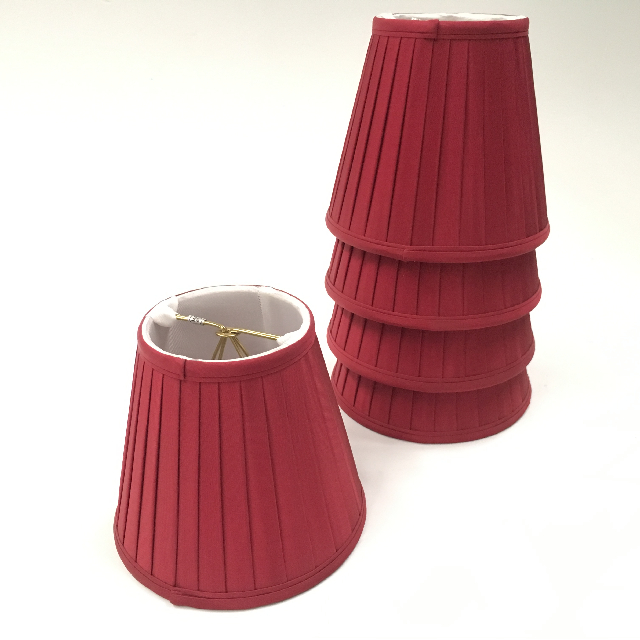 LAMPSHADE, Ex Small (Clip On) - Dark Red Pleated